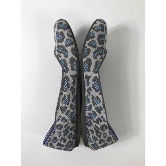 Rothy's Women's 9 Flats Gray Blue Animal Print Casual Comfy Slip op Travel Vaca - Picture 4 of 8